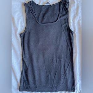 41 hawthorn square neck ribbed tank top black size L